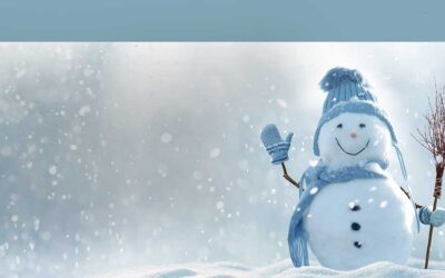 Snowman in snow storm
