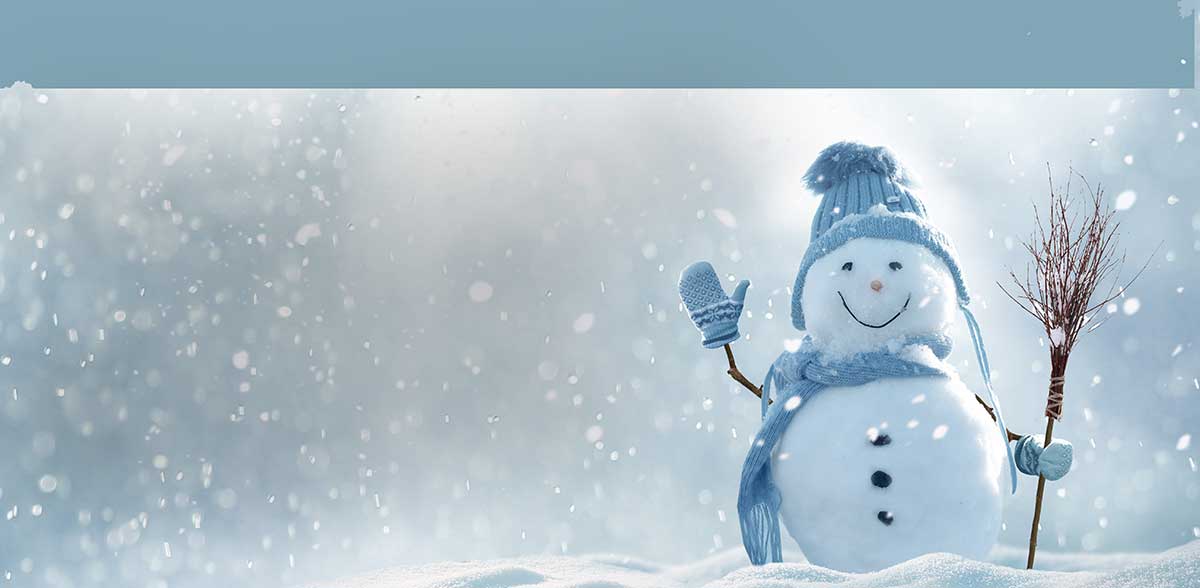 Snowman in snow storm
